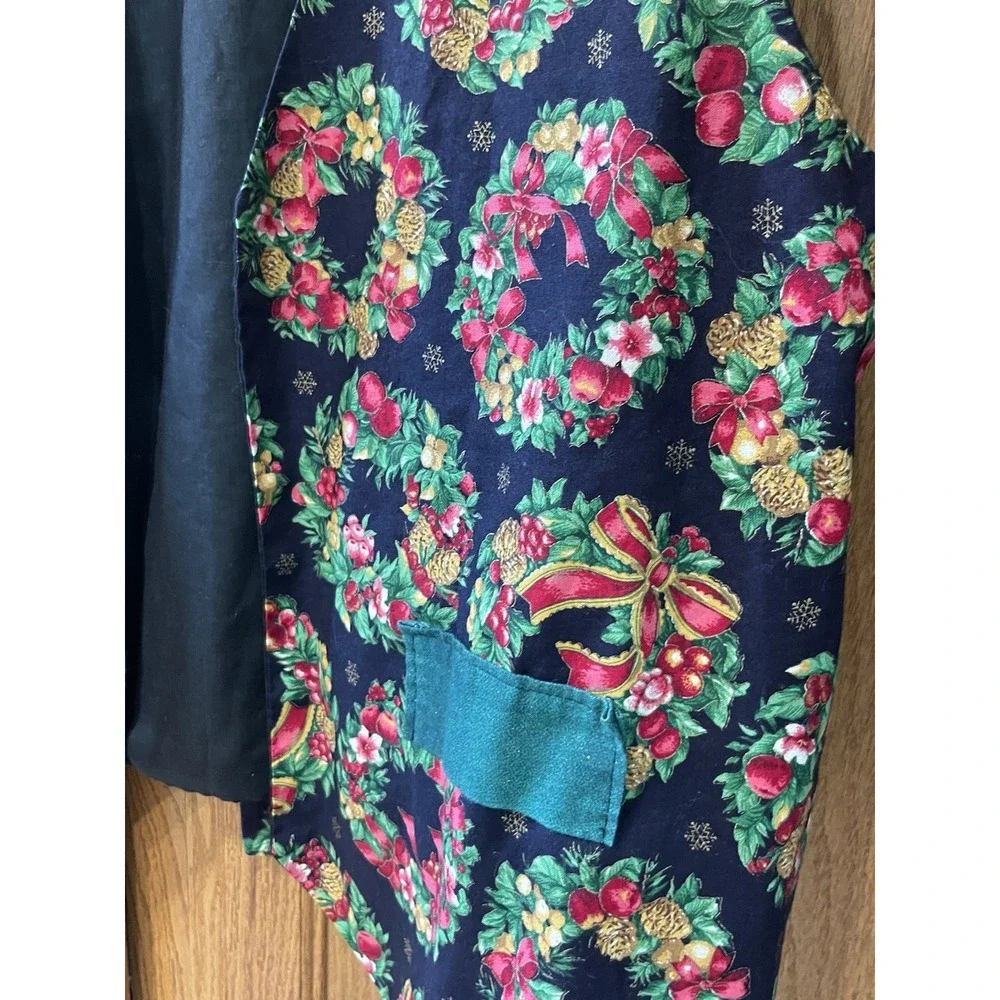 Christmas Festive Holiday‎ Vest Homemade Handmade Womens One Size Wreath Green